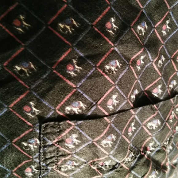 100% silk Button up XL elephants - Picture 2 of 4